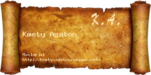 Kmety Agaton névjegykártya